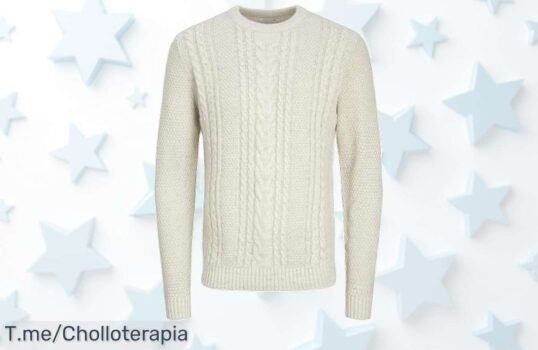 Atrapa el estilo con el Jjcraig Knit Crew Neck: ¡oferta voladora! Este jersey blanco, suave y elegante es un chollo que no puedes dejar pasar Actúa ya antes de que se acabe