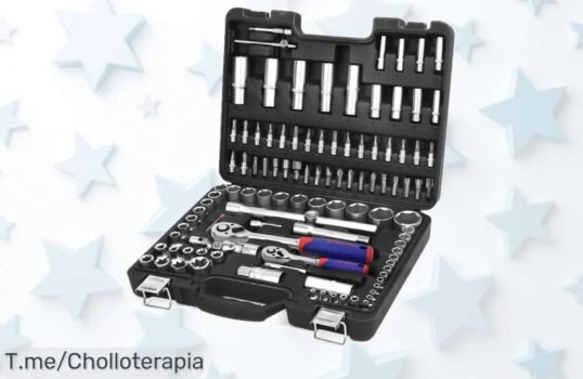 Atrapa el super chollo de 108 Piezas WORKPRO con Llave de Trinquete, la herramienta perfecta para tus proyectos ¡No te quedes sin ella, oferta limitada y precio loco!