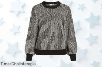 Atrapa el super chollo del ONeck Jacquard Knit Top en negro de Vila Vipinna y disfruta de un descuentazo espectacular, ¡compra ya antes que se agote esta ganga!