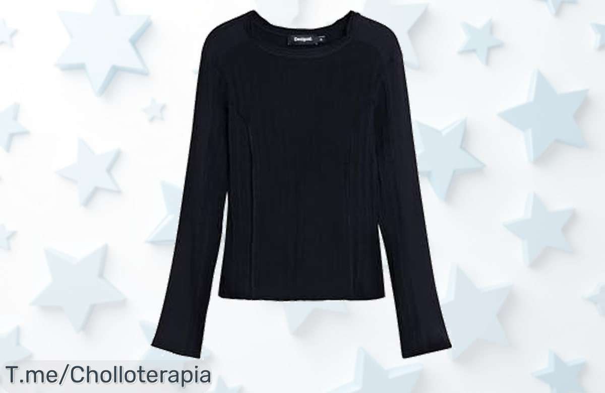 Atrapa este super chollo: Jersey Desigual negro para mujer con un descuentazo de locura, ¡no te quedes sin el tuyo! Oferta limitada que no puedes dejar pasar.