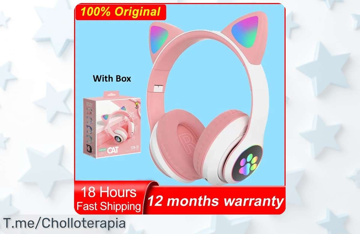 Auriculares Inalámbricos de Gato: ¡Super Chollo del Setenta por Ciento! Disfruta la música como nunca y no te quedes sin ellos, compra ya antes que se acaben.
