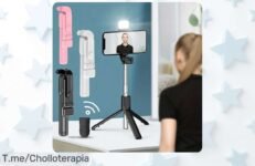 Captura selfies perfectos con el trípode portátil Bluetooth, aprovecha este ofertón único y lleva tus fotos al siguiente nivel, ¡haz clic antes de que se acabe!