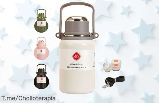 Captura tu momento perfecto con el termo blanco de 900 ml y disfruta bebidas frías o calientes ¡No pierdas esta oferta única a precio loco, actúa ya antes que desaparezca!