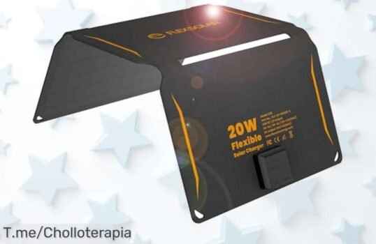Cargador solar portátil 20W a precio loco, resistente y plegable para tus aventuras No te quedes sin energía, aprovecha este ofertón antes de que se acabe ¡Compra ya!