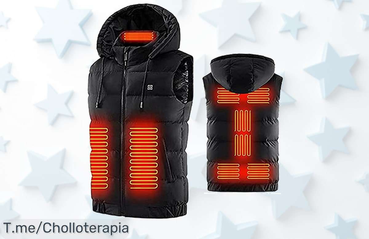 Chaleco calefactable alucinante a precio loco: 3 modos de calor y hasta 12 horas para que disfrutes en caza, senderismo o camping. ¡Aprovecha este ofertón limitado!
