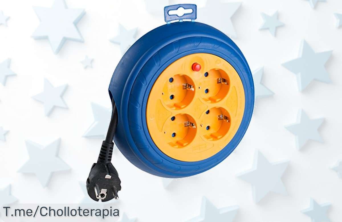 Conéctate a la energía sin límites con el Enrollacable Solera 7429 y sus cuatro tomas seguras, ¡aprovecha este ofertón único antes de que se agote!