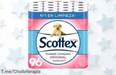 Consigue 96 rollos de Scottex Original a precio loco, la suavidad que quieres en cada uso Oferta limitada y un chollo nunca visto, ¡compra ya antes de que se acabe!