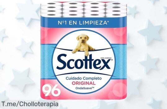 Consigue 96 rollos de Scottex Original a precio loco, la suavidad que quieres en cada uso Oferta limitada y un chollo nunca visto, ¡compra ya antes de que se acabe!