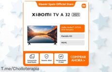 Consigue la Xiaomi TV A 32 2025 con pantalla HD y sonido envolvente a un precio loco, ¡es tu oportunidad para disfrutar del cine en casa! No te lo pierdas, oferta limitada