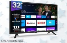 Consigue tu Smart TV 32 HD con Hey Google a un precio loco: ¡ofertón temporal! Controla todo por voz y vive la magia de Android 11 No te quedes sin la tuya, actúa ya antes de que se agote