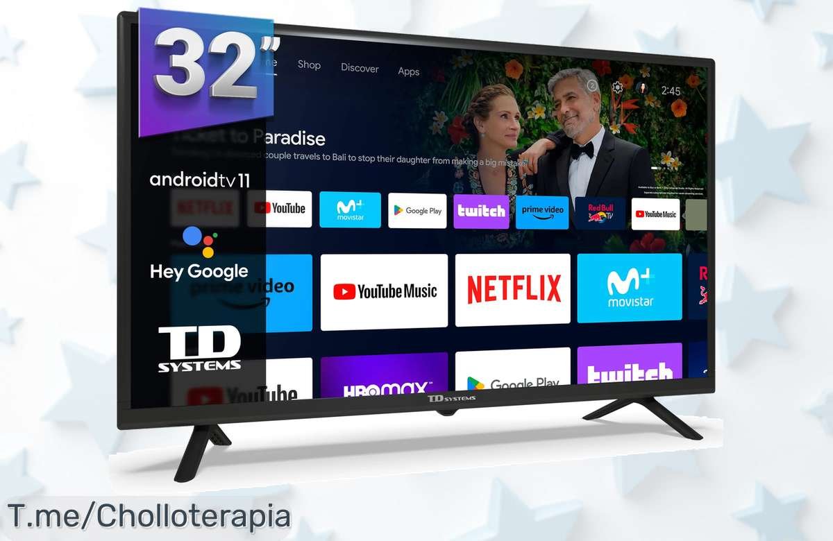 Consigue tu Smart TV 32 HD con Hey Google a un precio loco: ¡ofertón temporal! Controla todo por voz y vive la magia de Android 11. No te quedes sin la tuya, actúa ya antes de que se agote.