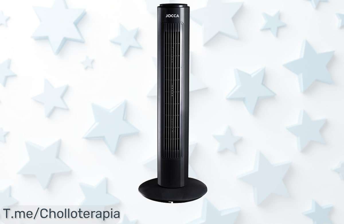 Consigue tu ventilador de torre Jocca a un precio loco y disfruta del frescor con 3 velocidades ¡ofertón limitado! No te lo pierdas, actúa ya antes que se agoten.