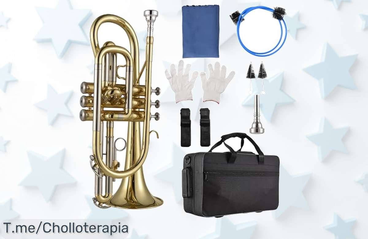 Corneta de latón para estudiantes: Calidad sonora increíble y diseño fácil en un super chollo con estuche, guantes y limpieza incluidos. ¡No te quedes sin la tuya, compra ya!