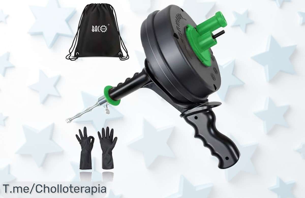 Desatasca tu fregadero con Bacoeng: 7,5 m de pura fuerza para limpiar atascos y ahorrar en fontanería. ¡No te pierdas este super chollo antes de que se agote!