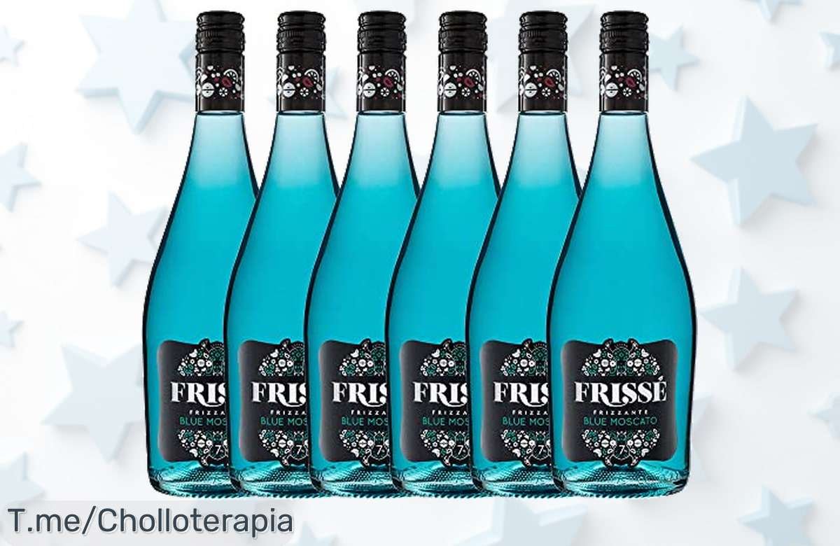 Descubre Frissé Blue Moscato: 6 botellas de frescura y sabor encantador, ¡super chollo para tus celebraciones! No te quedes sin esta oferta única, compra ya antes que se agote.