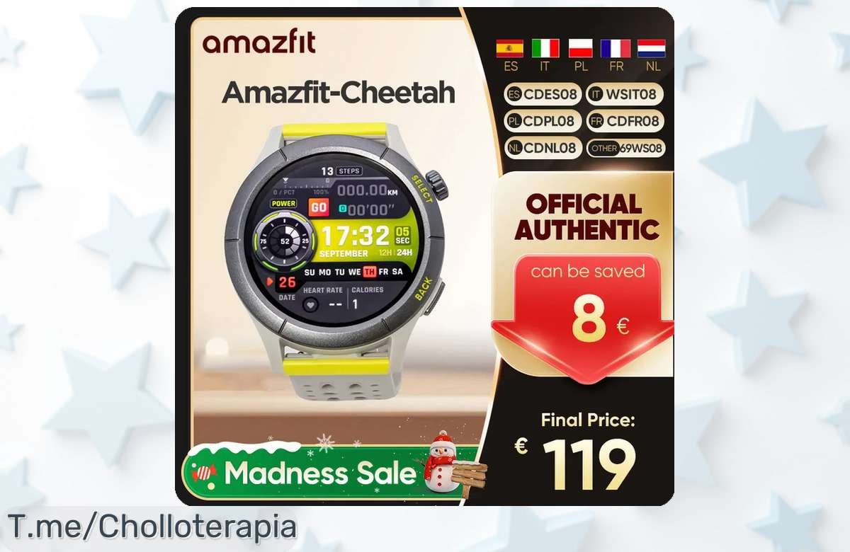 Descubre el Amazfit Huami Cheetah, el reloj que transforma tu carrera con GPS de doble frecuencia. ¡Oferta única y limitada, corre por él antes de quedarte sin!