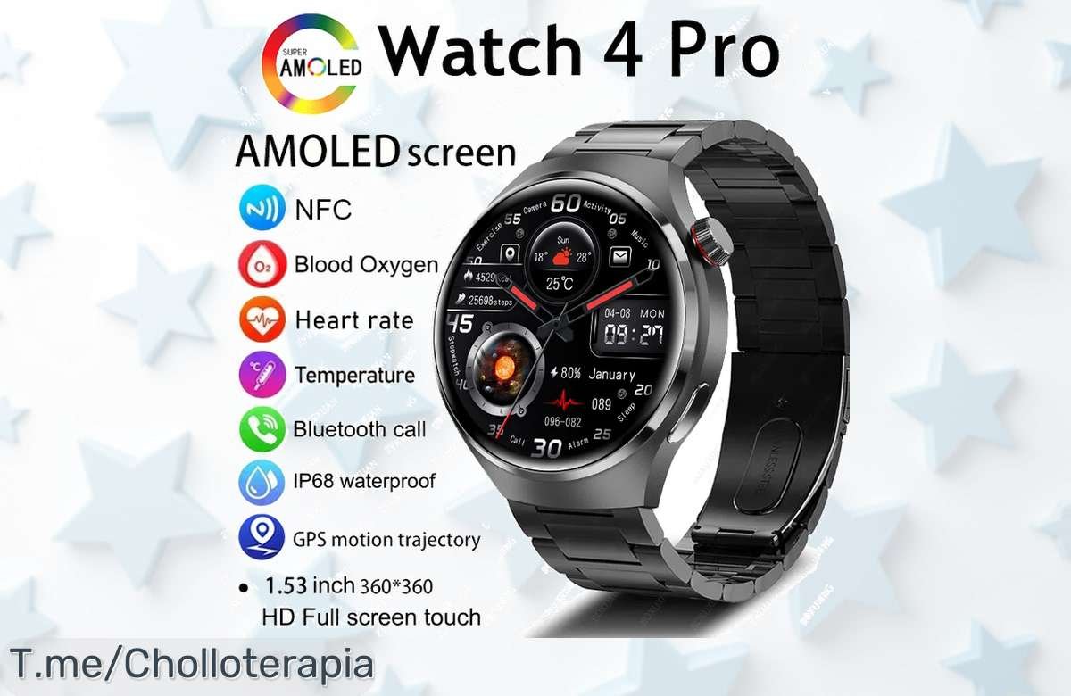 Descubre el Huawei GT4 PRO, un reloj inteligente con pantalla AMOLED y GPS que transforma tus aventuras. ¡Super chollo disponible por tiempo limitado, actúa ya!