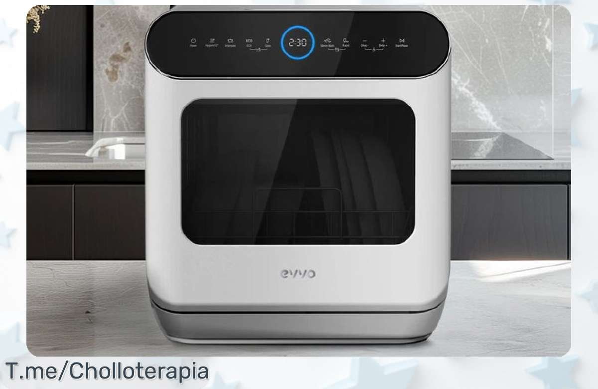 Descubre el Lavavajillas EVVO Mini D Trip, tu aliado portátil para un hogar reluciente. Consigue este ofertón con 6 programas de lavado antes de que se agote. ¡Actúa ya!