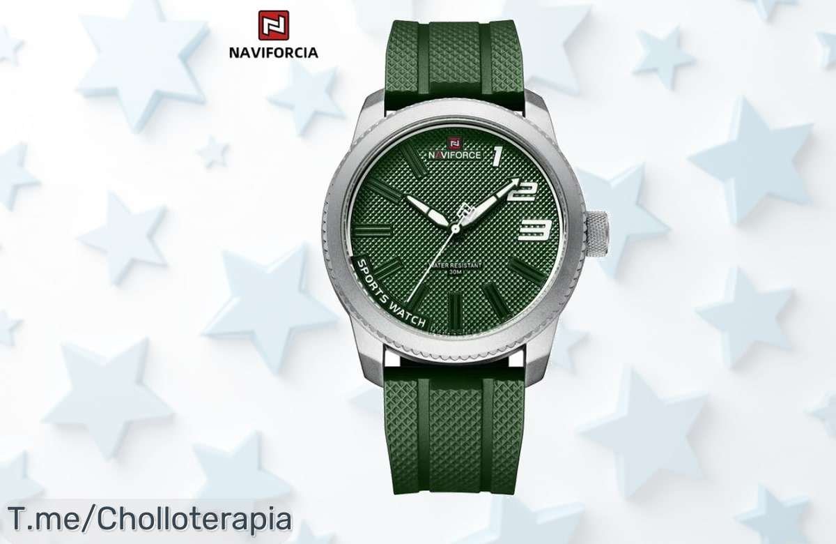 Descubre el Reloj De Cuarzo NAVIFORCE, un súper chollo con diseño militar y resistencia al agua 30ATM; ¡no pierdas esta oferta limitada y cómpralo ya!