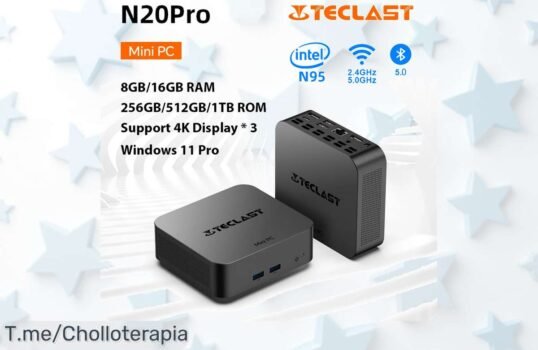 Descubre el Teclast N20 Pro, la mini PC que corre Windows 11 Pro y soporta 4K en tres pantallas a un precio loco ¡No te quedes sin el tuyo, oferta limitadísima!
