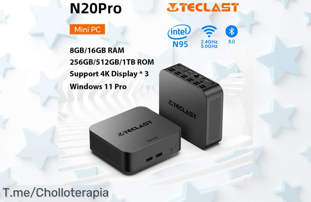 Descubre el Teclast N20 Pro, la mini PC que corre Windows 11 Pro y soporta 4K en tres pantallas a un precio loco. ¡No te quedes sin el tuyo, oferta limitadísima!
