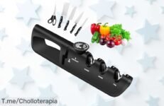 Descubre el afilador de cuchillos 4 en 1, con ajuste a 6 ángulos: cocina como un chef y transforma tus comidas ¡No te quedes sin esta oferta brutal!