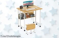 Descubre el escritorio plegable Rcynview, un super chollo que transforma tu espacio con estilo y orden; ¡aprovecha este precio loco antes de que se agote!