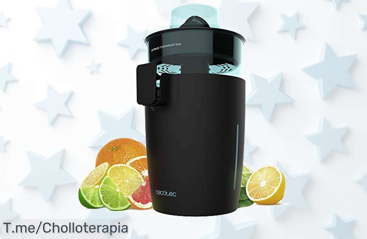 Descubre el exprimidor eléctrico Cecotec Zitrus TowerAdjust Easy con potencia brutal y pulpa regulable, ¡hazte con este super chollo antes de que se agote!