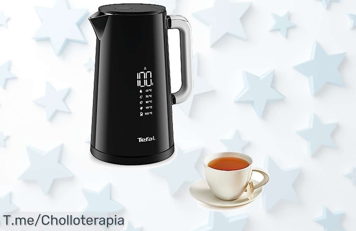 Descubre el hervidor digital Tefal KO8508 Smart N Light, disfruta 5 temperaturas personalizables y haz cada bebida perfecta. ¡Aprovecha este ofertón limitado ya!
