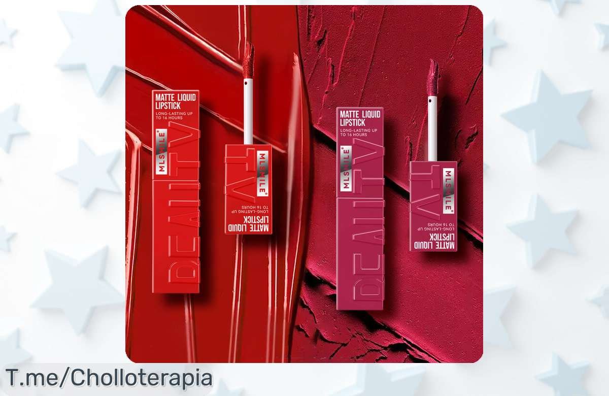 Descubre el labio mate de terciopelo: 6 colores irresistibles, brillo duradero y taza antiadherente. ¡No te pierdas este super chollo antes que se agote!