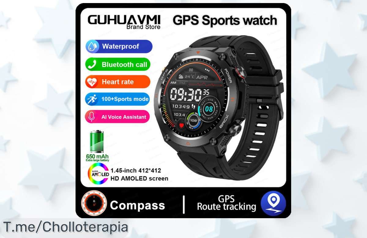 Descubre el nuevo reloj inteligente militar que cambiará tu vida: pantalla AMOLED y modo deportivo. ¡No dejes pasar este ofertón con descuento brutal! Compra ahora antes de que se agote.