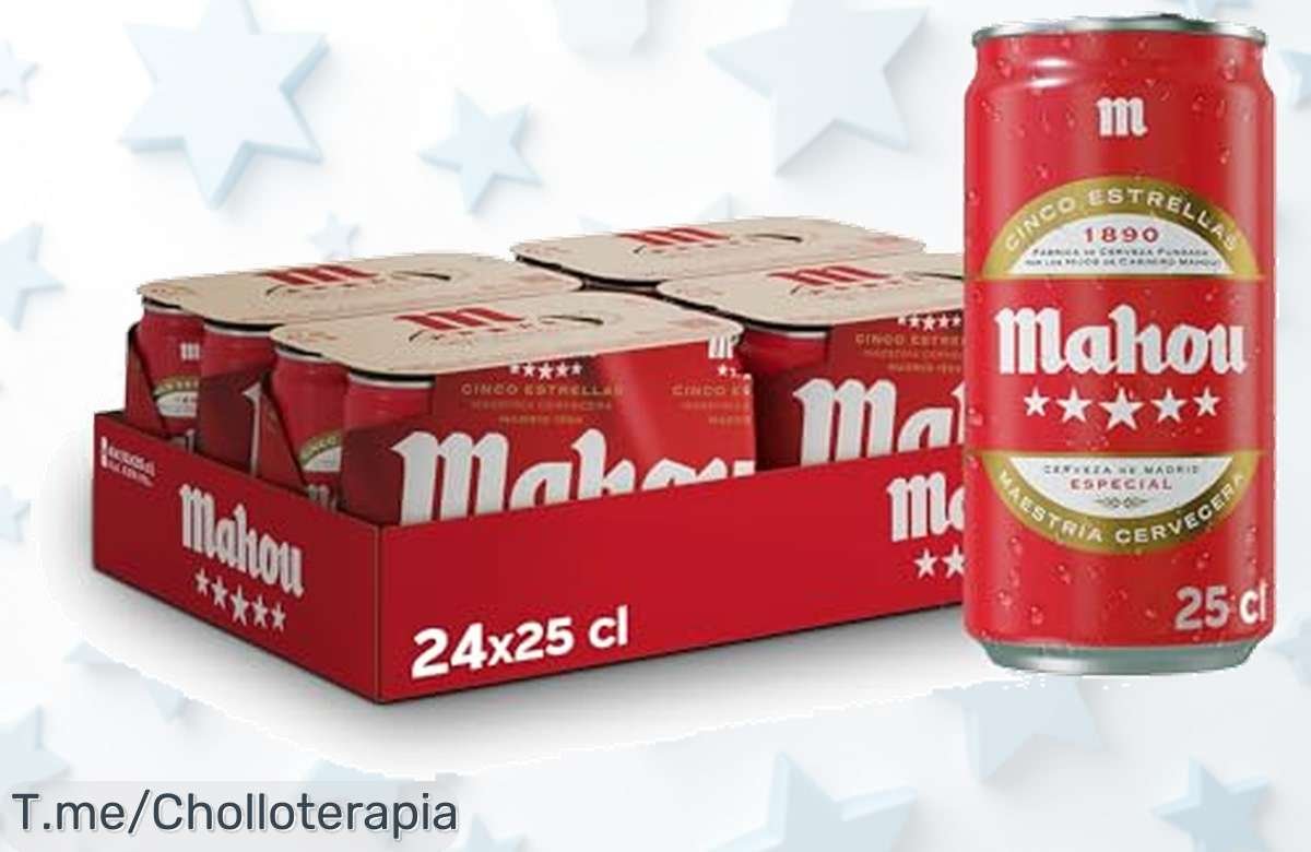 Descubre el ofertón de Mahou 5 Estrellas: ¡24 latas que transformarán tus momentos con amigos en recuerdos inolvidables! Solo por tiempo limitado, no te lo pierdas.