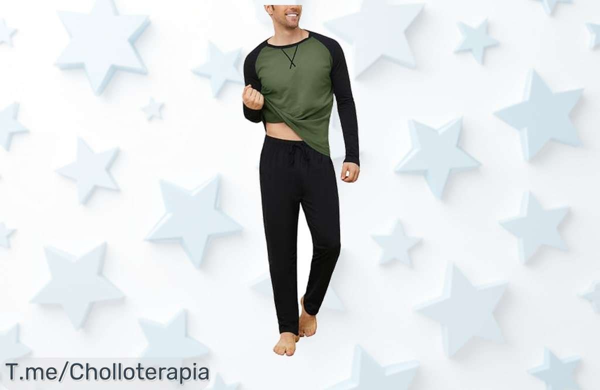 Descubre el pijama de invierno Mchodare para hombre, super chollo en 2 piezas con diseño espectacular y descuento brutal. ¡Hazlo tuyo ya antes que se acabe!