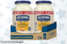 Descubre el sabor auténtico de Hellmann's Gran Mayonesa en pack de 2, ¡super chollo que transforma tus comidas! Oferta limitada, compra ahora y no te quedes sin él