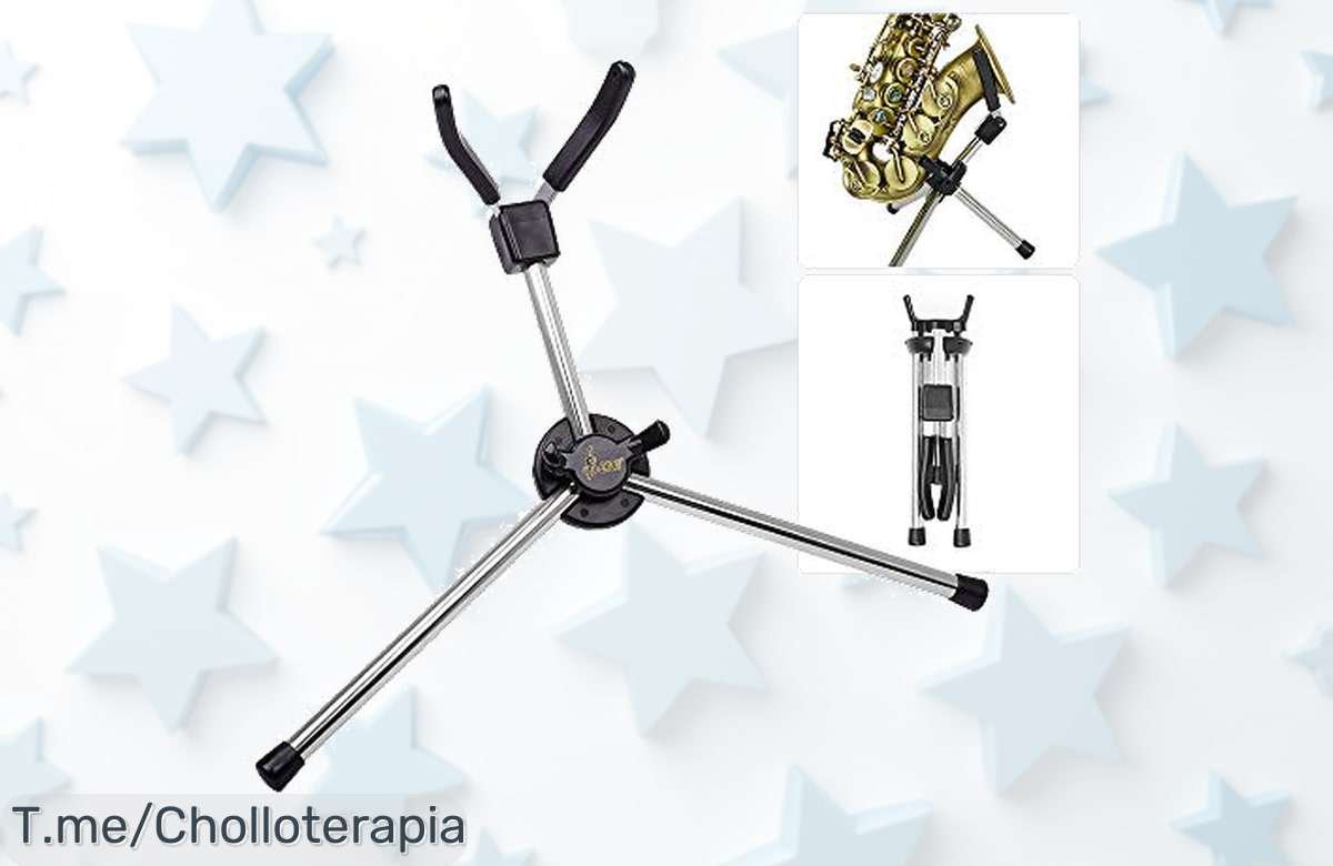 Descubre el soporte plegable para saxofón que todos desean, con protección suave y patas anticaídas. ¡No te pierdas este super chollo, oferta limitada solo por hoy!