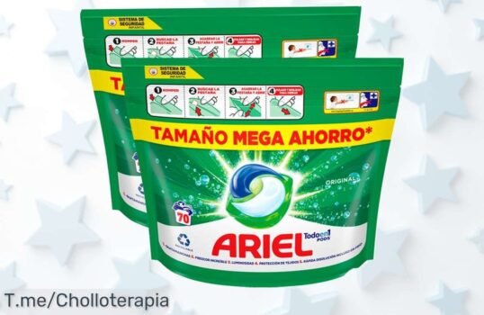 Descubre el super chollo de Ariel: 70 lavados sin manchas y con una eficacia brutal ¡No te quedes sin el tuyo! Las existencias vuelan, actúa ya y ahorra a lo grande