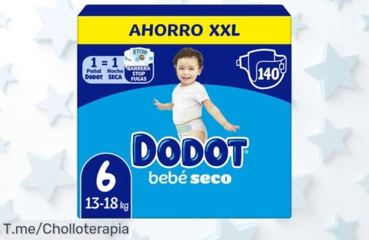 Descubre el super chollo de Dodot Bebé Seco, ¡con triple protección antifugas que mantiene a tu bebé sequito hasta 12 horas! No te quedes sin esta oferta limitada y compra ya