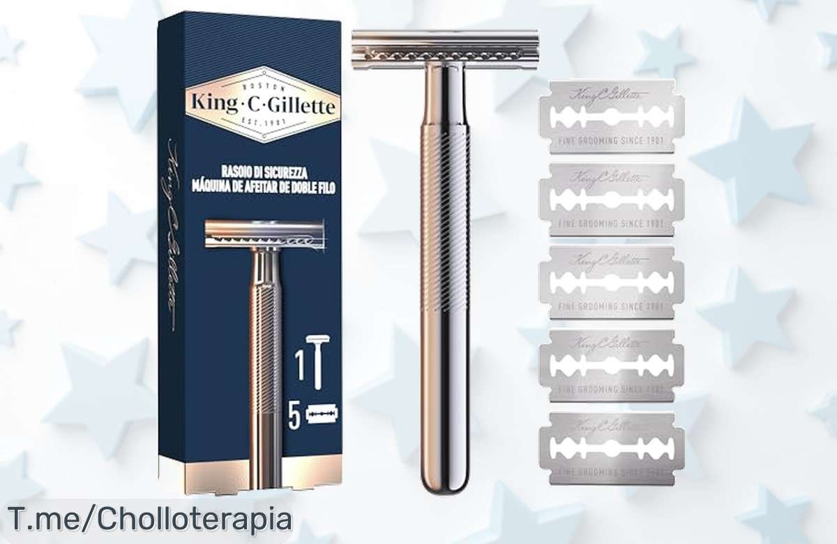Descubre el super chollo de la maquinilla King C. Gillette: afeitado apurado y fácil con mango de metal, ¡ofertón por tiempo limitado! Actúa ya antes que se agoten.
