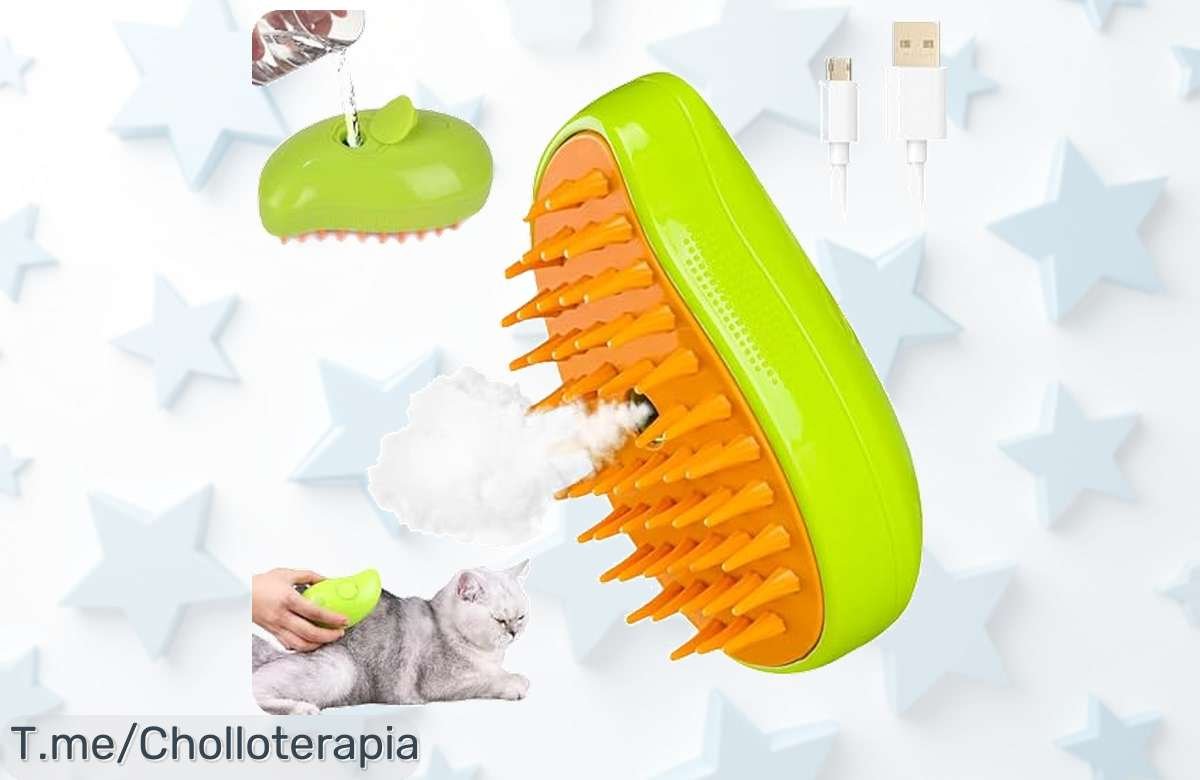 Descubre el super chollo del cepillo de vapor 3 en 1 para gatos: adiós al pelo suelto y masaje relajante, ¡precio loco solo por tiempo limitado!
