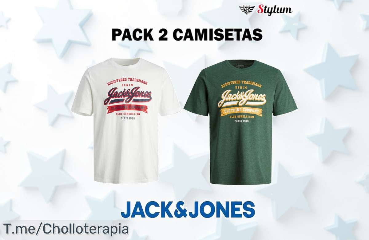 Descubre el super chollo del día: Pack de 2 camisetas Jack & Jones, siente la comodidad y destaca con estilo. ¡Hazte con ellas ahora antes de que se agoten!