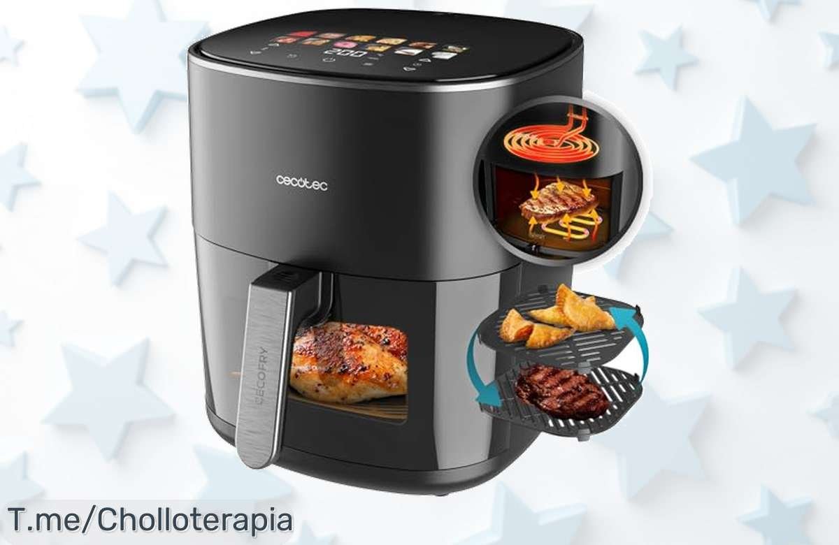 Descubre la Cecotec Freidora de Aire 6,5L a un precio loco y disfruta carnes y pizzas crujientes en minutos. ¡Oferta limitada que no puedes dejar escapar! ¡Compra ya!