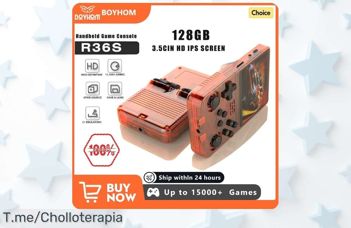 Descubre la Consola R36S: 128GB de diversión en un mini dispositivo, pantalla IPS y sistema Linux. Aprovecha este ofertón antes que se agote, ¡hazla tuya ya!