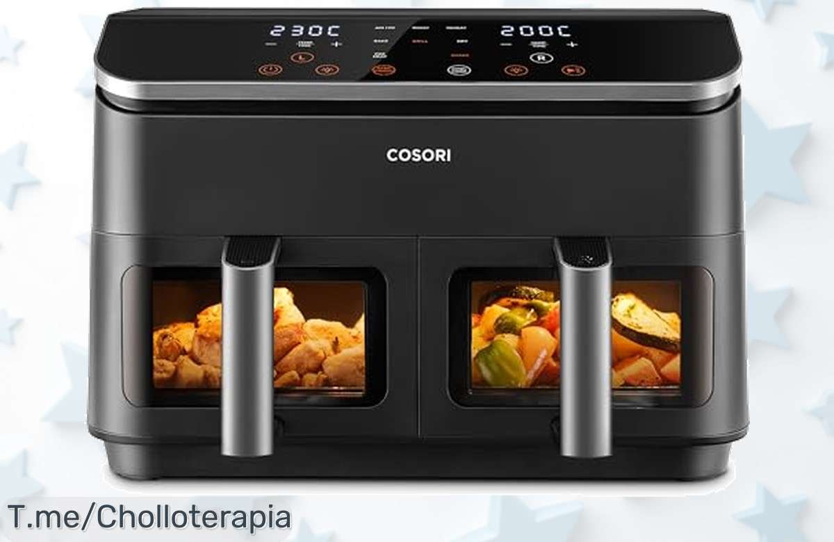 Descubre la Cosori Freidora de Aire Grande y cocina fácil para 8 personas: ¡Ahorra tiempo, disfruta recetas personalizadas en tu App! Aprovecha este ofertón limitado ahora mismo.