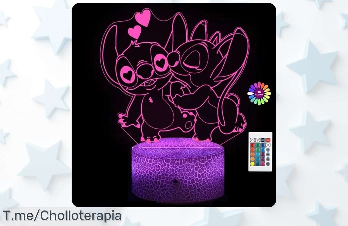 Descubre la Lámpara 3D de Stitch: Control Remoto y Diseño Mágico, ¡el super chollo que iluminará tus noches! No te quedes sin ella, las unidades son limitadas.