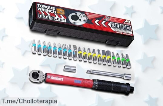 Descubre la Llave Dinamométrica Aurlloct 1-4, un super chollo con alta precisión y 23 piezas ¡No dejes escapar esta oferta increíble, actúa ya antes de que se agote!
