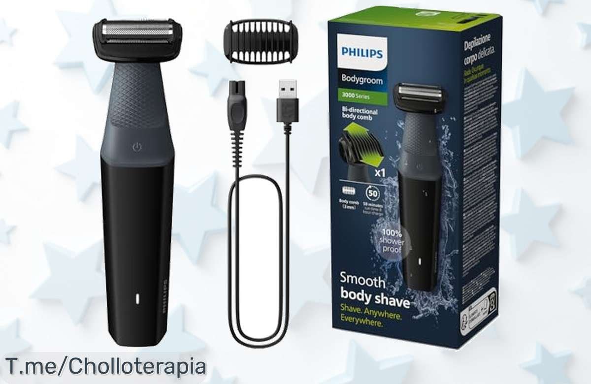 Descubre la Philips BG3017/01, un super chollo para tu piel sensible que recorta en todas direcciones y te ofrece 50 minutos sin cables. ¡Aprovecha esta oferta única antes de que se acabe!