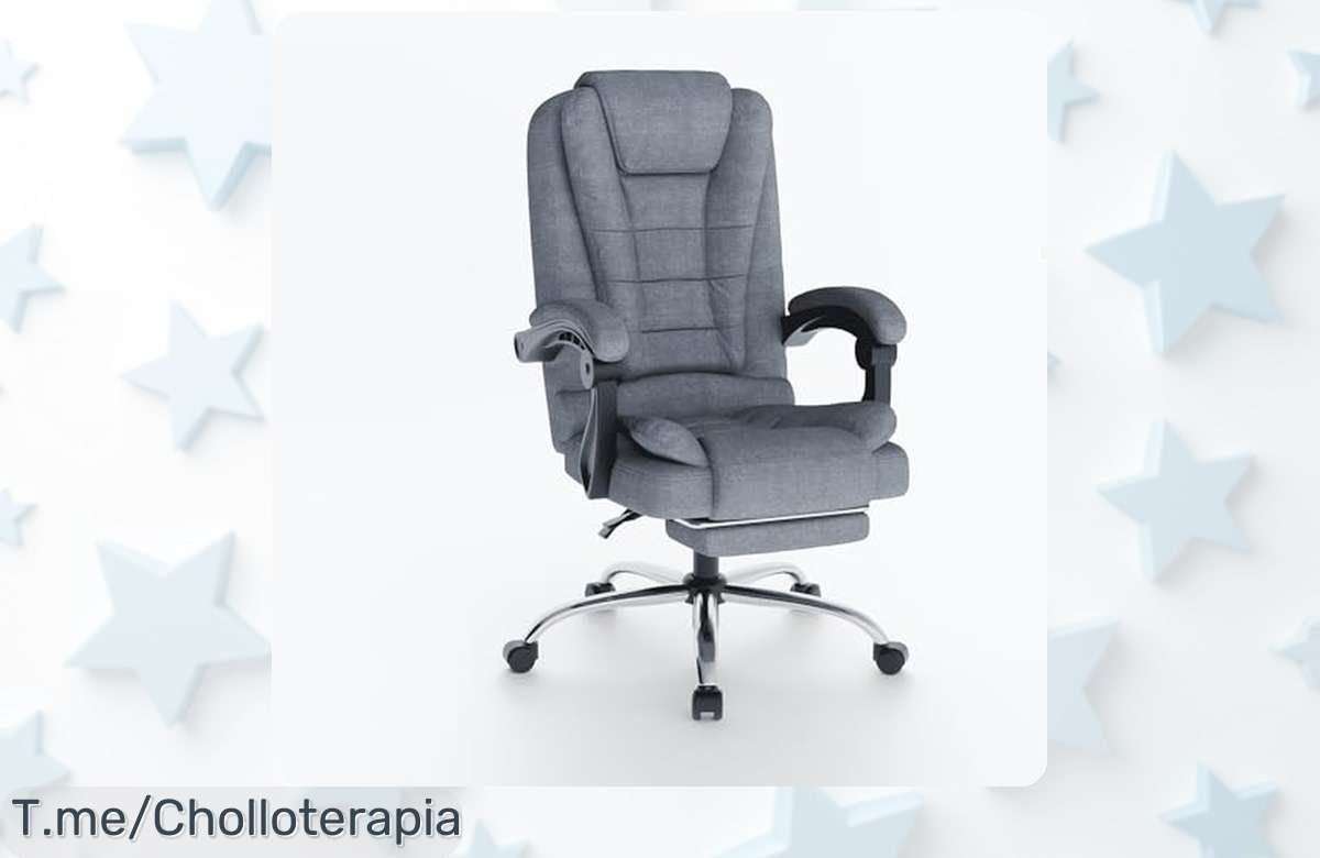 Descubre la Silla de Oficina con Reposapiés que transforma tu comodidad en el trabajo, ¡super chollo por tiempo limitado! No te quedes sin ella, actúa ya y siente la diferencia.