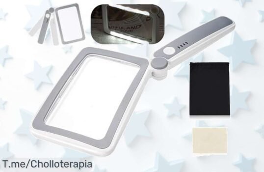 Descubre la magia de leer sin esfuerzo con la Luckits Lupa Plegable, ideal para abuelos y curiosos Super chollo limitado, haz tu pedido ya antes que se agote!
