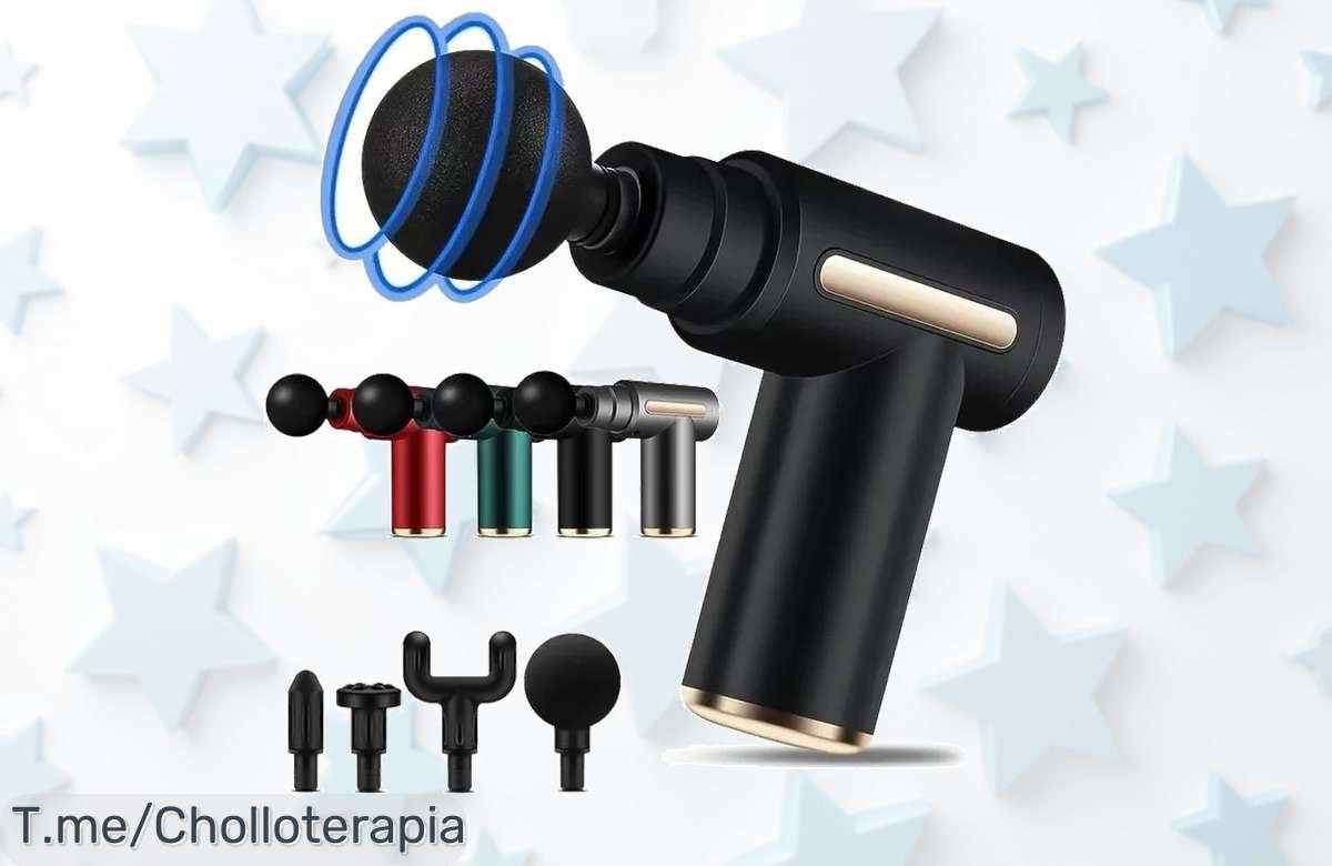 Descubre la pistola de masaje portátil, un super chollo para liberar tu tensión muscular y transformar tu bienestar. ¡Oferta increíble! Compra ya antes de que se agote.