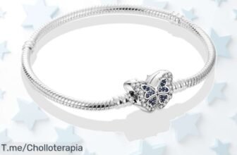 Descubre la pulsera de plata de ley 925 con forma de corazón y mariposa, un super chollo que te hará brillar en cualquier ocasión ¡Compra ya antes de que se agote!